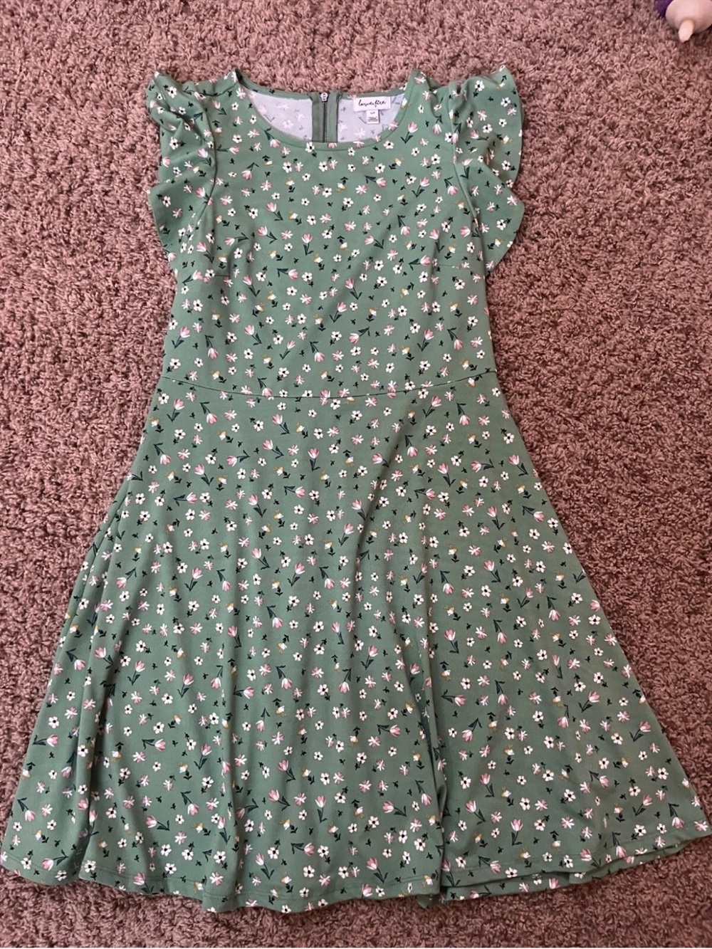 LOVE, FIRE Teen Juniors Girl Dress ~ Size Small S ~ Green Daisy ~ Spring Summer